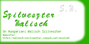 szilveszter walisch business card